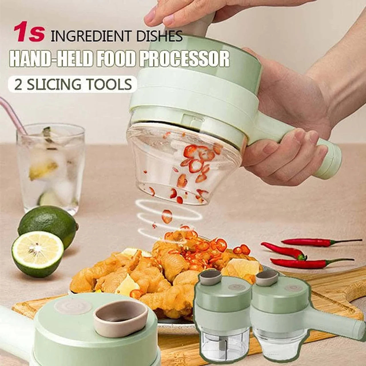 Slicier - 4 in 1 Portable Electric Vegetable Cutter Set