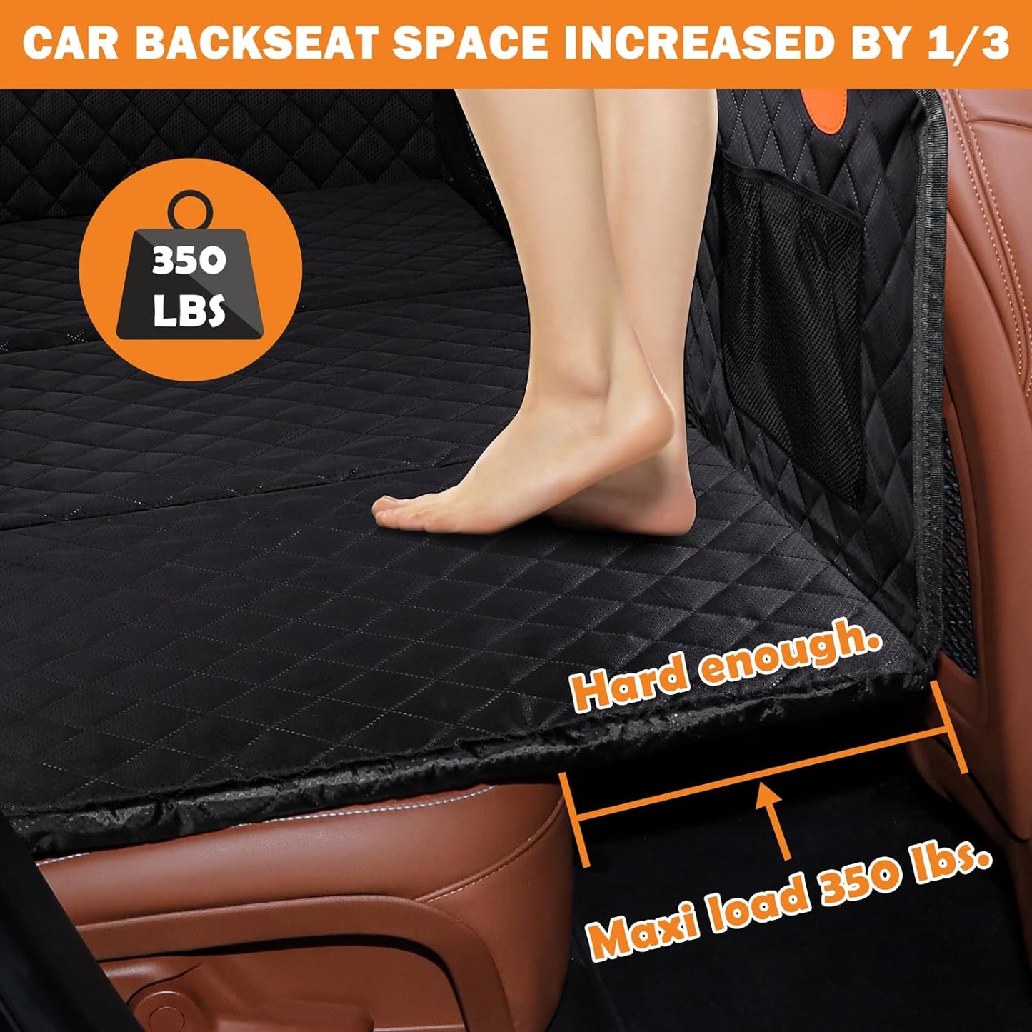 BackSeat Extender for Dogs - Black with Door Covers