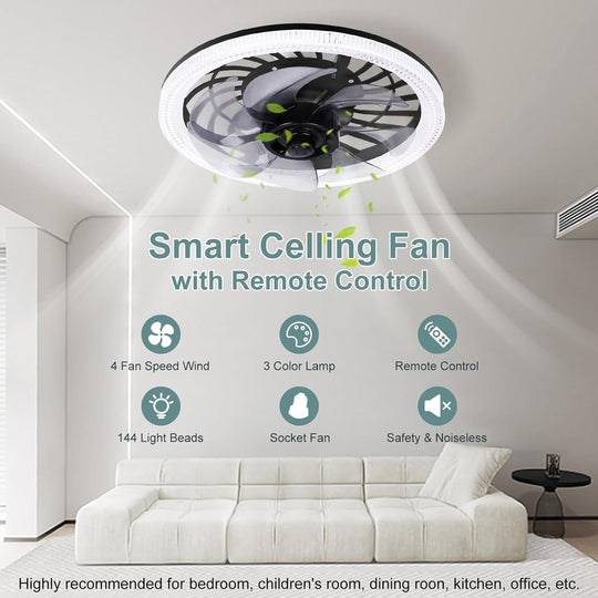 Ceiling Fan with Light and Remote