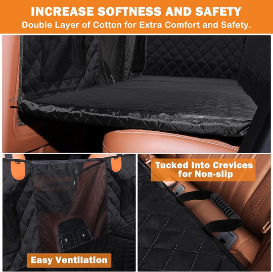 BackSeat Extender for Dogs - Black with Door Covers