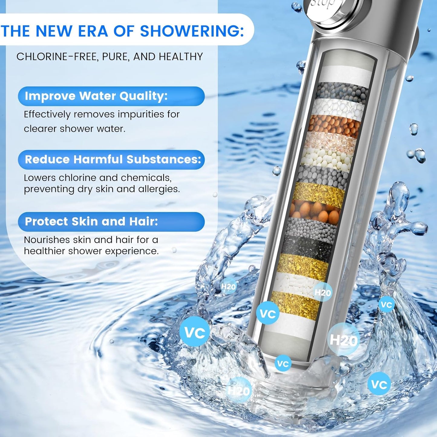 UGLOW™ - Filter Booster Shower Head